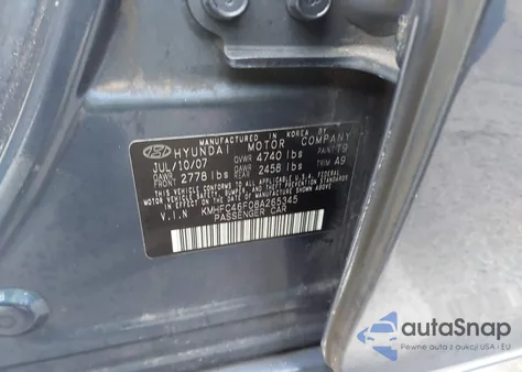 2008 Hyundai Azera Limited из США, поврежденный, VIN KMHFC46F08A265345